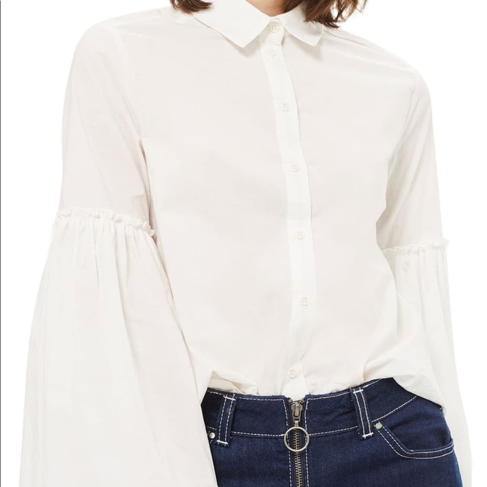 Topshop Flute Sleeve Button Down Shirt